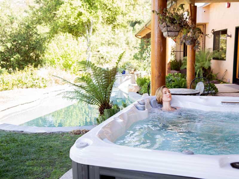 Women Relaxing in the hot tub