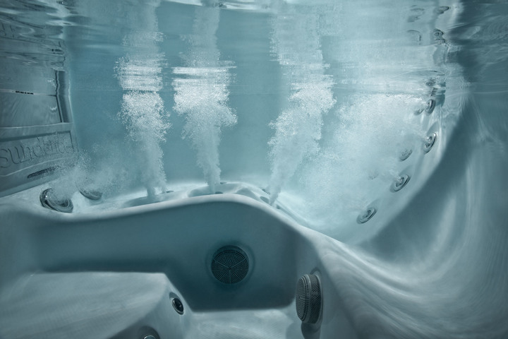 spa hot tub filled with water